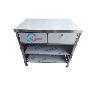 میز کار تمام استیل کشو دار