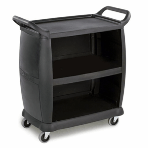 ترولی پلاستیکی رستورانی حمل غذا ۳ طرفه بسته سه طبقه